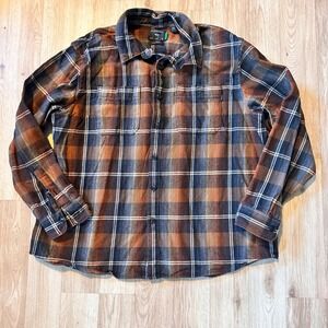 Dockers Mens Plaid Flannel Shirt Relaxed Fit Long Sleeve Button Up XL